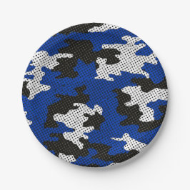 Prato De Papel Kentucky Blue White Classic Camo Pattern