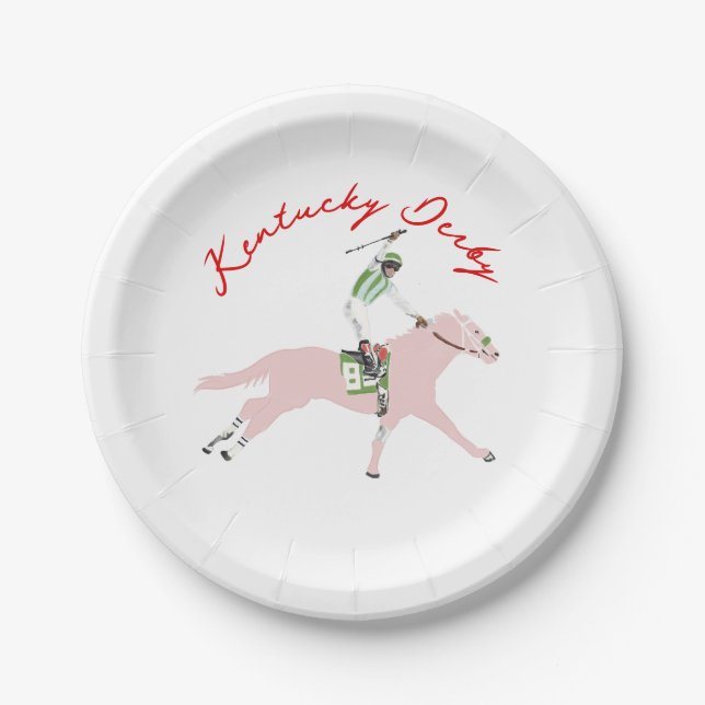 Prato De Papel Kentucky Derby Horse Jockey Paper Plates (Frente)