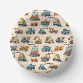 Prato De Papel Kids Construction Vehicle Paper Bowls Cute Trucks 