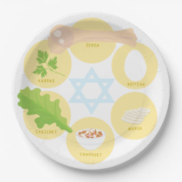Prato De Papel Kids Seder Plate - Yellow
