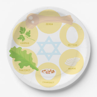 Prato De Papel Kids Seder Plate - Yellow