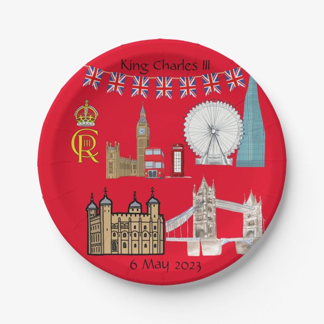 Prato De Papel King Charles III Coronation (Frente)