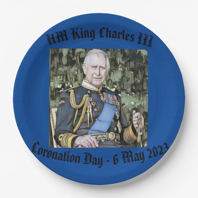 Prato De Papel King Charles III Coronation (Frente)
