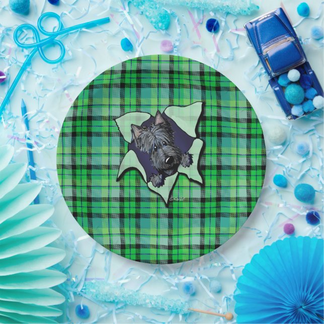 Prato De Papel KiniArt Natal Scottie BLAST Plates de Papel (Festa)
