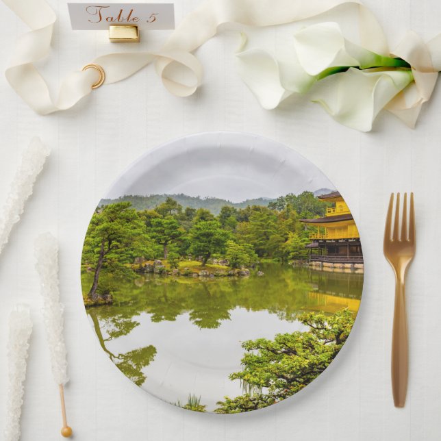 Prato De Papel Kinkaku-ji Ou Pavilhão E Pond Do Ouro, Quioto (Casamento)