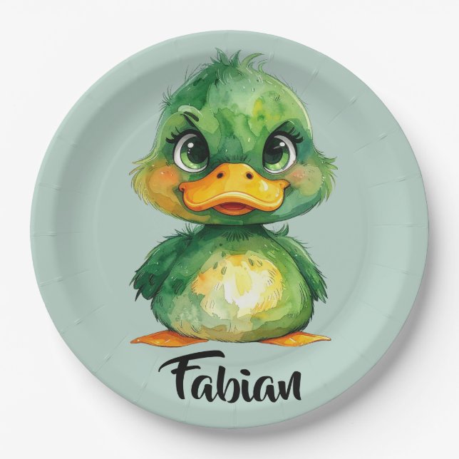Prato De Papel Kleine grüne Ente  (Frente)