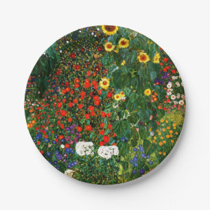 Prato De Papel Klimt - Jardim de Fazenda com Girassóis
