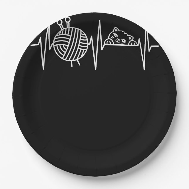 Prato De Papel Knit Crochet Knitter Gift Crocheting Shep Knittin (Frente)