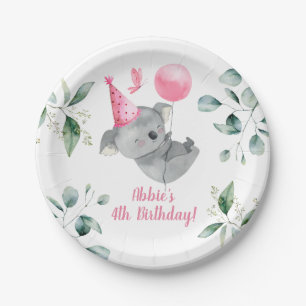 Prato De Papel Koala Girl Birthday