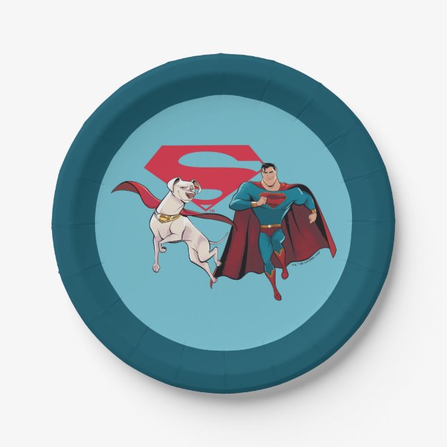 Prato De Papel Krypto e Superman (Frente)