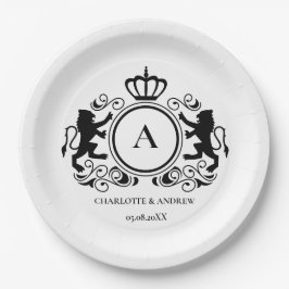 Prato De Papel Kundenspezifisch Logo Monogramm Wappen Löwen 