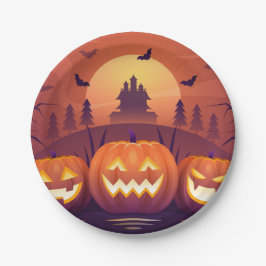 Prato De Papel Kürbis Halloween Pappteller – Lustiges Halloween-P