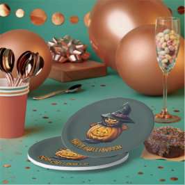 Prato De Papel Kürbishexe im Katzenkostüm -