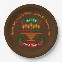 Kwanzaa vela Red Black Green 7 Princípios 9"
