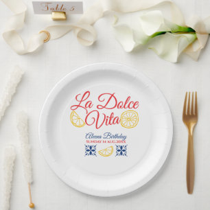 Prato De Papel La dolce vita aniversário de qualquer idade