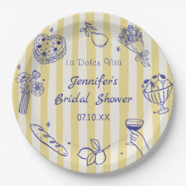 Prato De Papel La Dolce Vita Italian Lemon Bridal Shower