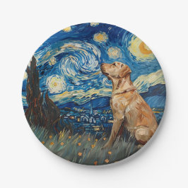 Prato De Papel Labrador Retriever Yellow Lab Dog StarNight