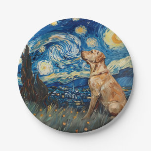 Prato De Papel Labrador Retriever Yellow Lab Dog StarNight