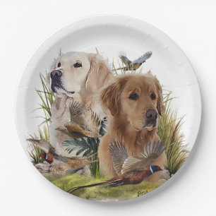 Prato De Papel Labrador Retrievers com Faisão, Arte
