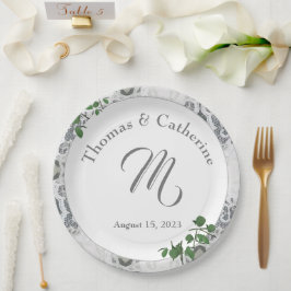 Prato De Papel Lace branco e Rosa deixam a área de papel