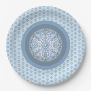 Prato De Papel Lace cerâmico Azul claro