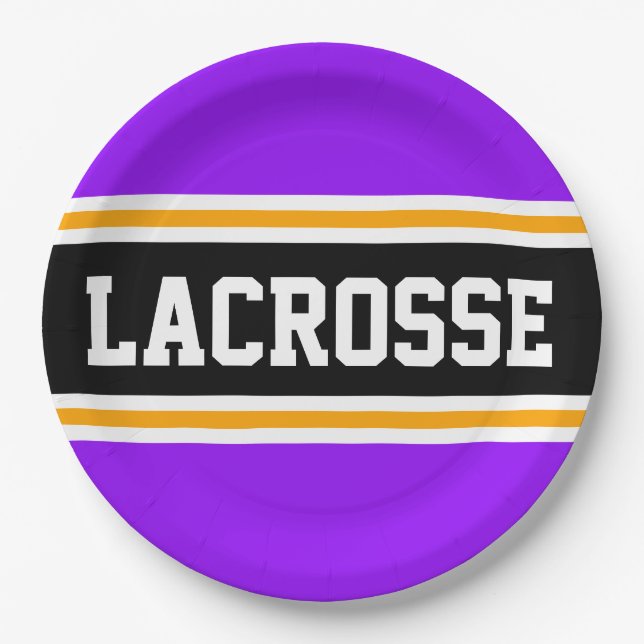 Prato De Papel LACROSSE Bright Roxo-Amarelo-preto (Frente)