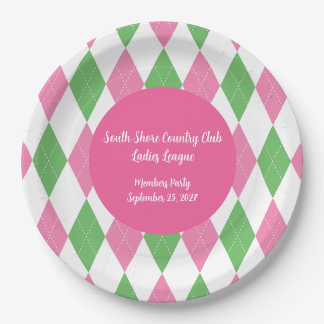Prato De Papel Ladies Golf League Party Dinner Plate (Frente)