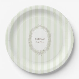 Prato De Papel Laduree French Caffee Bonjour Bebe Green Stripe