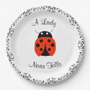 Prato De Papel Lady Bug - Uma Dama Nunca Diz Personalizada