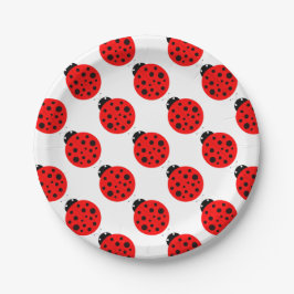 Prato De Papel Ladybug Pattern