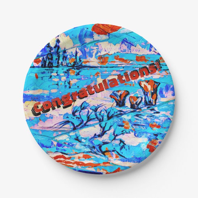 Prato De Papel Lago Salt alienígena com Parabéns distantes da cid (Frente)