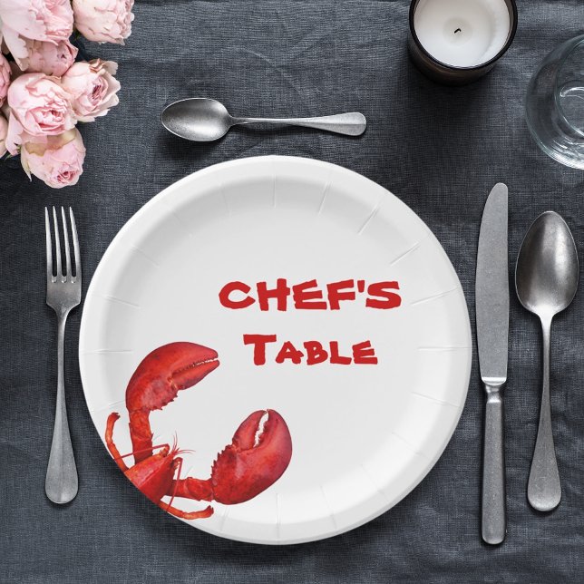 Prato De Papel Lagosta de lagosta fenda vermelha branca (Criador carregado)