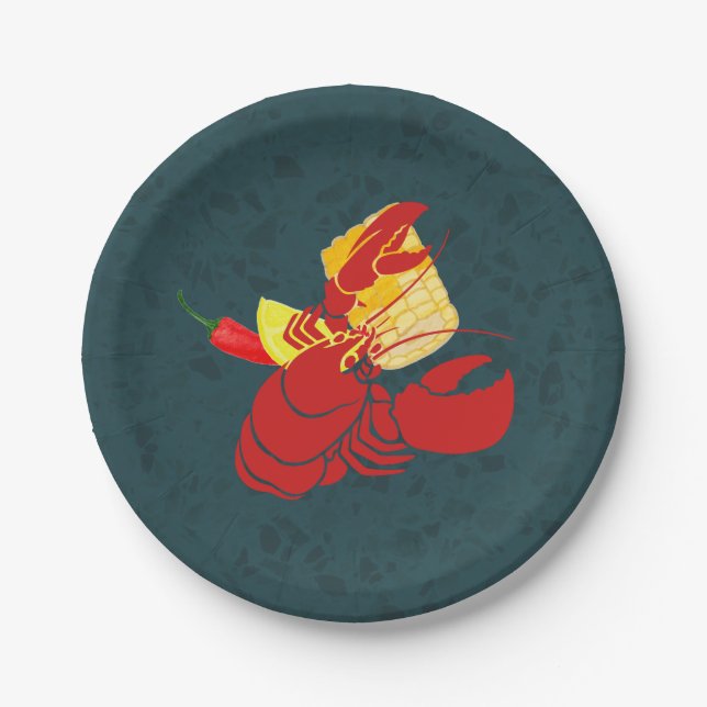 Prato De Papel Lagosta de lagosta Festa de Boil-Boil (Frente)