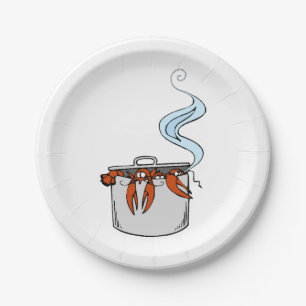 Prato De Papel Lagosta engraçada em um Pote