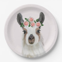 Lama Bonito Fluffy Com Coroa De Rosa