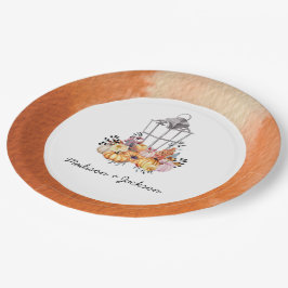 Prato De Papel Lanterna Watercolor Autumn Personalizado