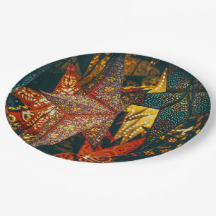 Prato De Papel Lanternas Estrelas