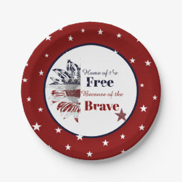 Prato De Papel Lar dos livres por causa dos corajosos,