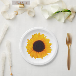 Prato De Papel Laranja Amarelo Flor de Girassol 4Eve