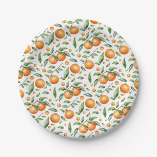 Prato De Papel Laranja-branca