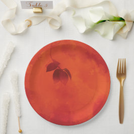 Prato De Papel Laranja Queimada - Leaf Abtract Autumn