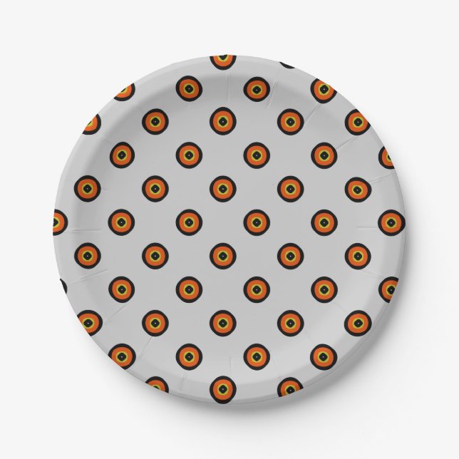 Prato De Papel Laranja Verde Preto (Frente)