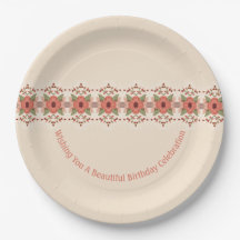 Laranja Vermelho Floral