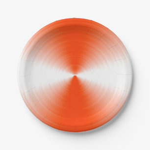Prato De Papel Laranja Vermelho Radiante Contemporâneo