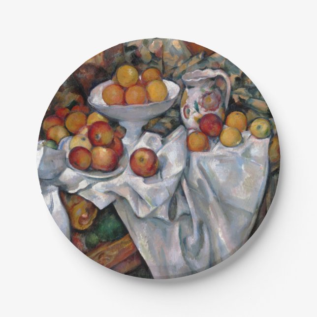 Prato De Papel Laranjas da Vida Estática - Paul Cezanne Pintura (Frente)