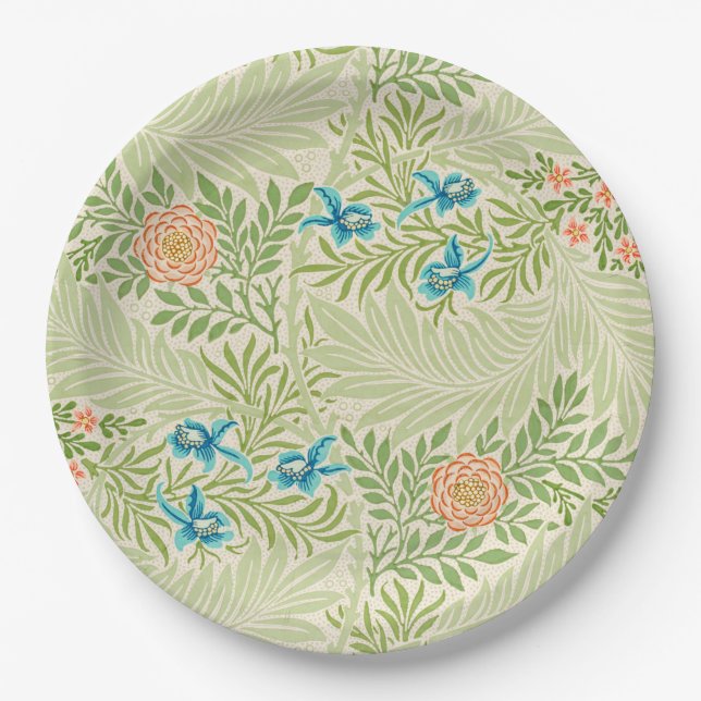 Prato De Papel Larkspur Pattern (por William Morris) (Frente)