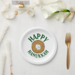 Prato De Papel Latkes Feliz Hanukkah Chanukah Feriados Judeus<br><div class="desc">Design apresenta um marcador original ilustrativo de uma deliciosa panqueca de batata latke revestida com creme azedo, um grampeador na cozinha de férias judaica. Ideal para comemorações de Hanukkah! Este design de latas de Chanukah também está disponível em outros produtos. Muitos designs adicionais estão também disponíveis neste compro! Não vê...</div>