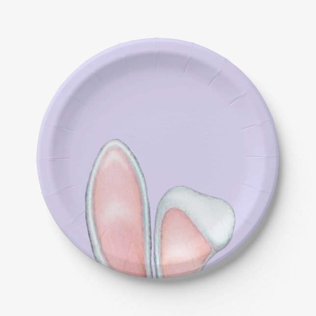 Prato De Papel Lavanda Bunny Ears (Frente)