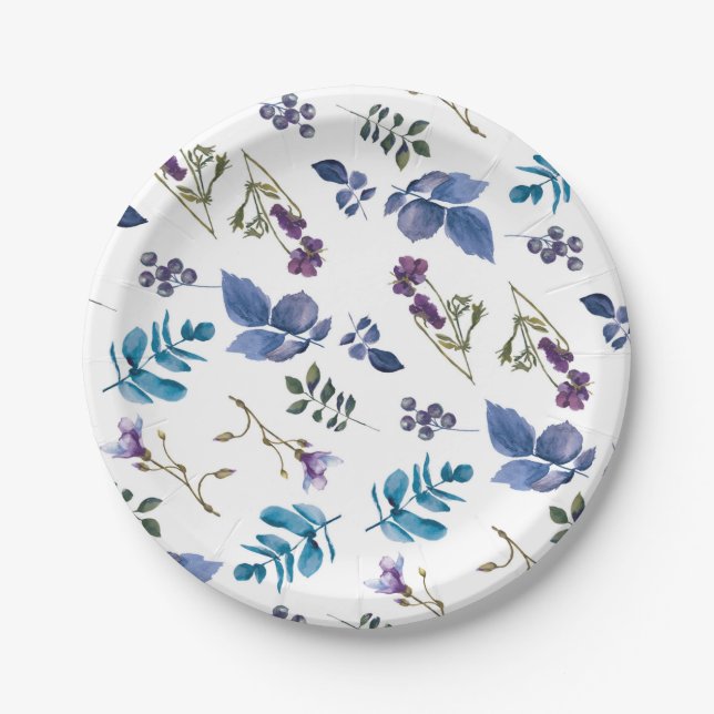 Prato De Papel Lavanda Lilás Roxo Íris Floral Chic de Primavera (Frente)