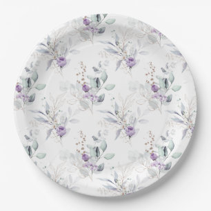 Prato De Papel Lavanda Peonies, Eucalptus Floral Wedding